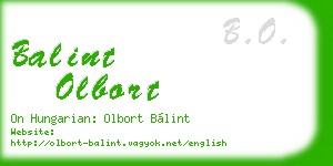 balint olbort business card