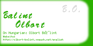balint olbort business card